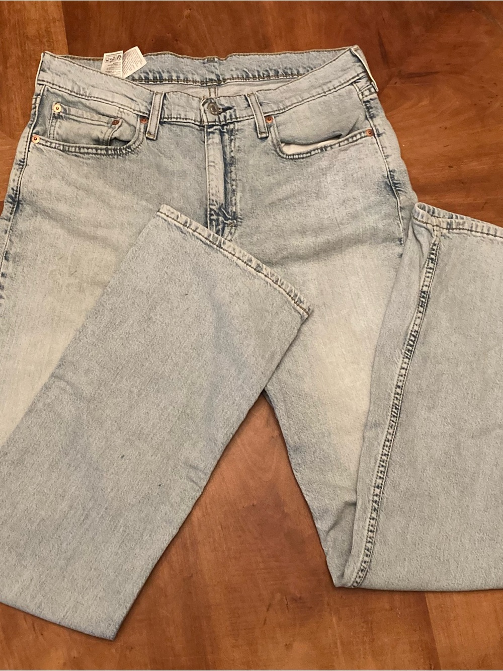 W 33 L 34 Levi's Light Blue Straight Leg Jeans